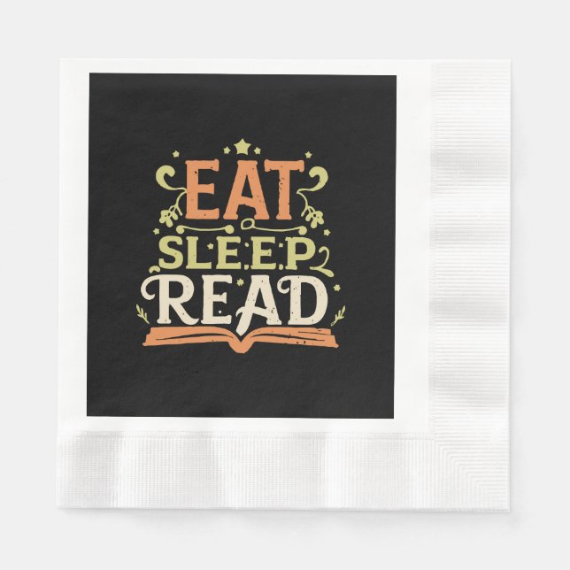 Eat Sleep Read, Funny Reading Napkin (Front)