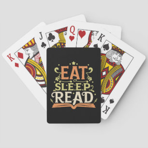 Eat Sleep Read, Funny Reading Playing Cards