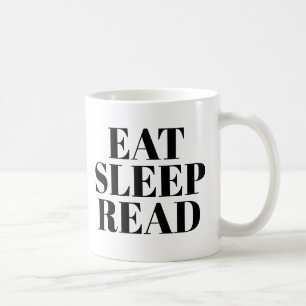 Eat Sleep Read mug   Cute Book Lover Slogan Mug