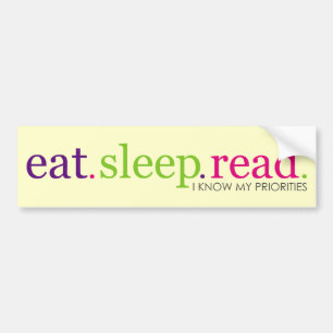 Eat, Sleep, READ - Retro Bumper Sticker