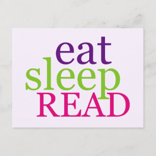 Eat, Sleep, READ - Retro Postcard