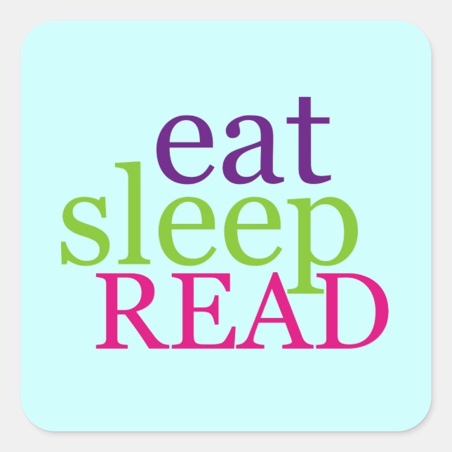 Eat, Sleep, READ - Retro Square Sticker (Front)