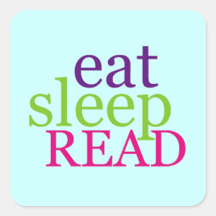 Eat, Sleep, READ - Retro Square Sticker