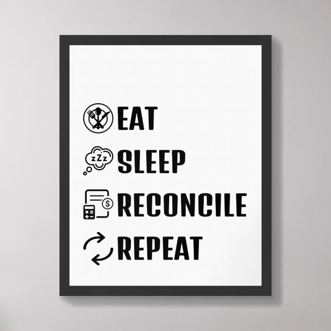 Eat Sleep Reconcile Repeat Funny Accounting Poster (Creator Uploaded)