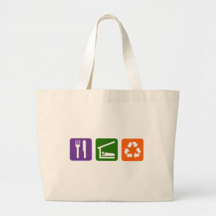 Eat Sleep Recycle Large Tote Bag
