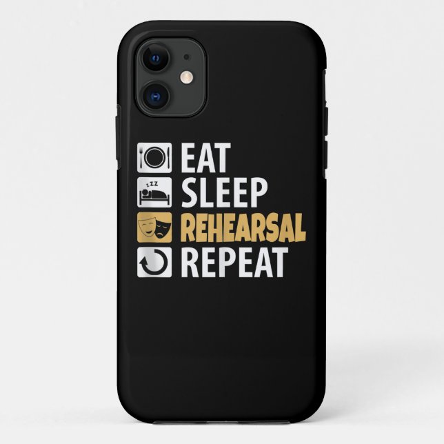 Eat Sleep Rehearsal Repeat Case-Mate iPhone Case (Back)