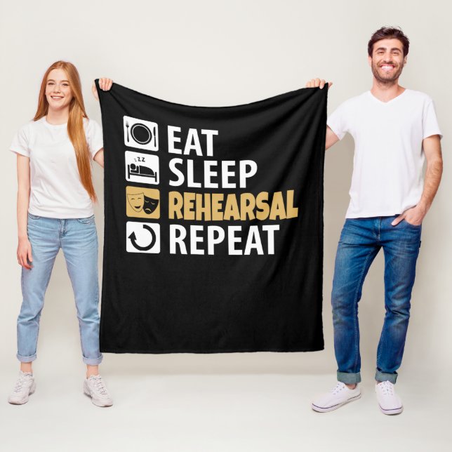 Eat Sleep Rehearsal Repeat Fleece Blanket (In Situ)