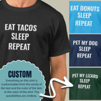 Eat Sleep Repeat Custom Hobby Personalised