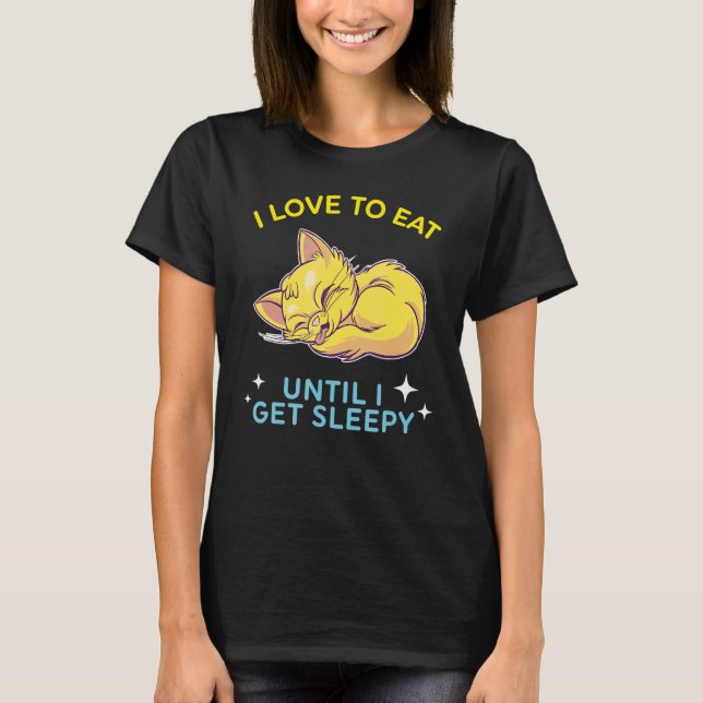 eat sleep repeat  cute dreaming Cat 2 T-Shirt (Front)