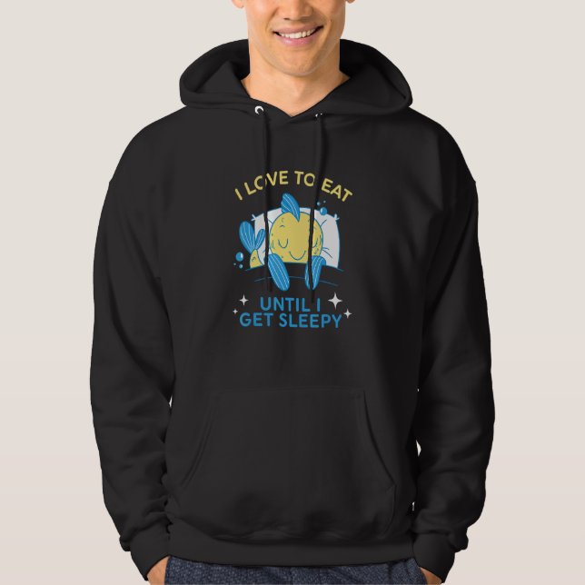 eat, sleep, repeat - cute dreaming Fish Hoodie (Front)