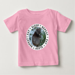 Eat Sleep Repeat Cute Funny Koala in a Tree Baby T-Shirt