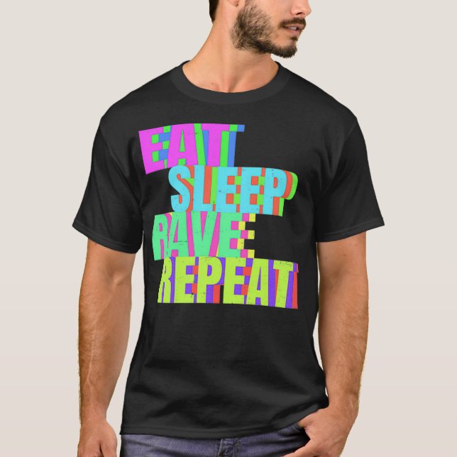 Eat Sleep Repeat Design Edm Rave Pullover  (Front)