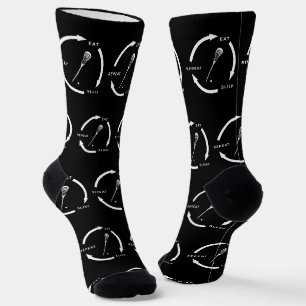 Eat Sleep Repeat Lacrosse Sports Fan Saying Socks