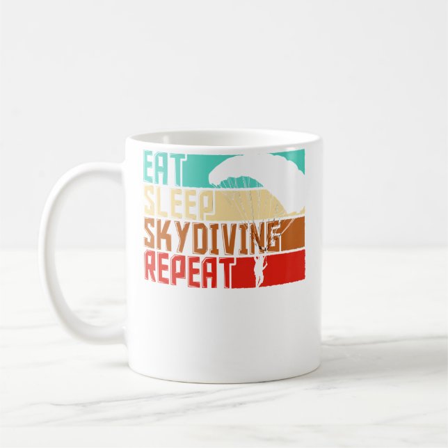 Eat Sleep Repeat Skydiving Coffee Mug (Left)