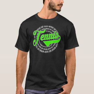 Eat Sleep Repeat Tennis Vintage Retro Style T-Shirt