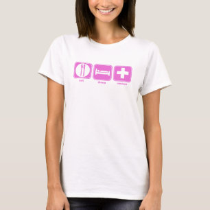 eat sleep rescue pink T-Shirt