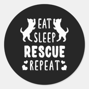Eat Sleep Rescue Repeat Kittens For Cat Adoptions Classic Round Sticker