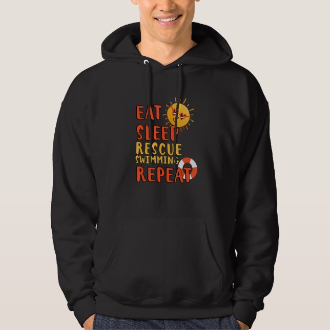 Eat Sleep Rescue Swimming Repeat Rescue Swimming H Hoodie (Front)