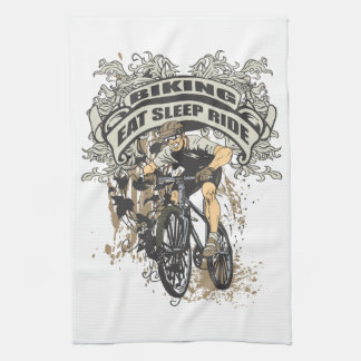 Eat, Sleep, Ride Biking Tea Towel