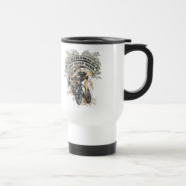 Eat, Sleep, Ride Biking Travel Mug (Right)