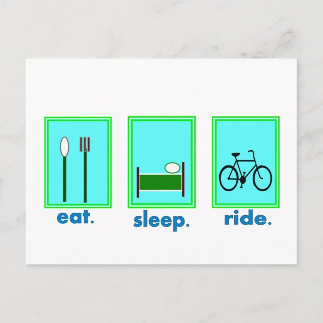 eat sleep ride  Cyclicst, biking gifts Postcard (Front)