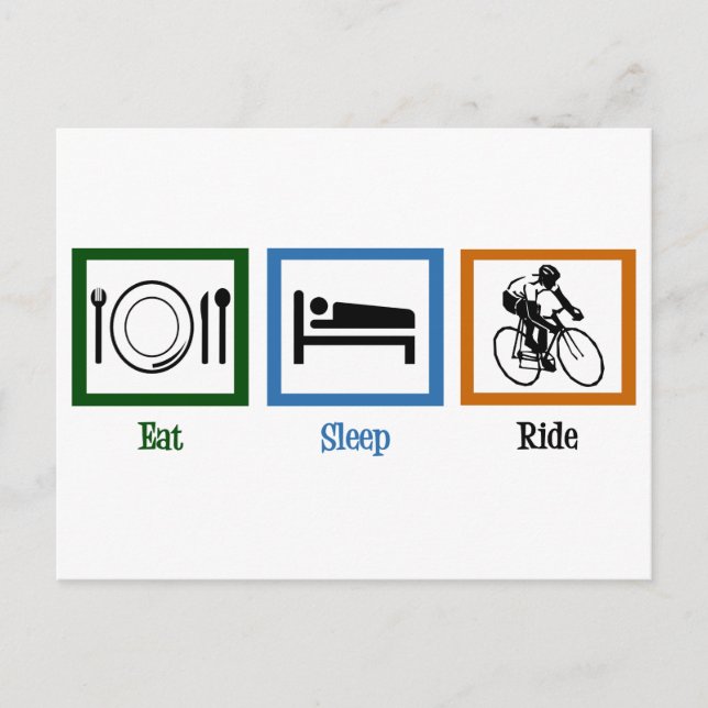 Eat Sleep Ride (Cyclists) Postcard (Front)