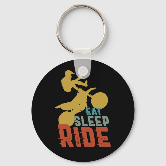 Eat Sleep Ride Dirt Bike Motorcycle Extreme Sport Key Ring (Front)