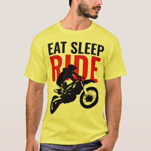 Eat Sleep Ride Motocross Motorcycle Sport Pop Art T-Shirt