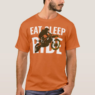 Eat Sleep Ride Motocross Motorcycle Sport Pop Art T-Shirt