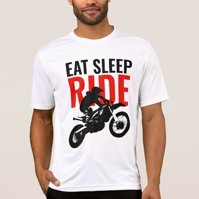 Eat Sleep Ride Motocross Motorcycle Sport Pop Art T-Shirt (Front)