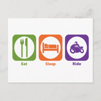 Eat Sleep Ride Postcard