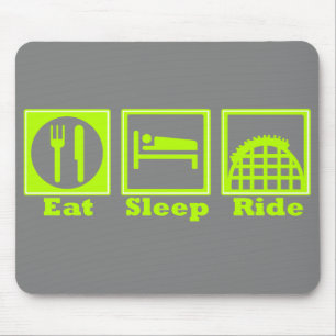 Eat, Sleep, & Ride (Roller Coasters) Mouse Pad