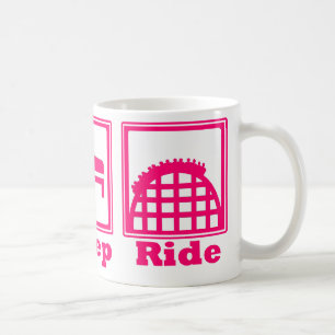 Eat, Sleep, & Ride (Roller Coasters) - Pink Coffee Mug
