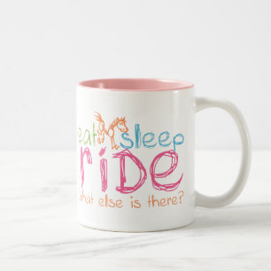 Eat Sleep Ride Two-Tone Coffee Mug
