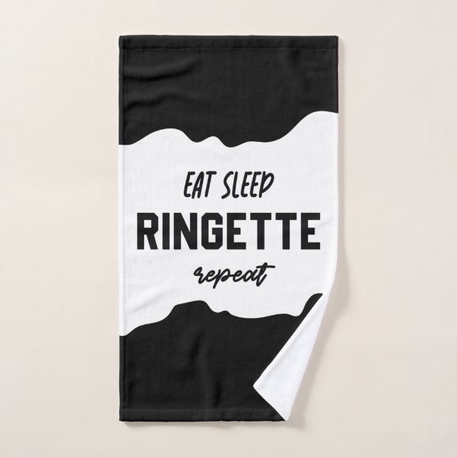 Eat Sleep Ringette Repeat Ringette Player Gifts Hand Towel (Hand Towel)