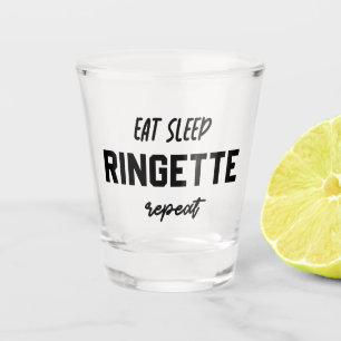 Eat Sleep Ringette Repeat Ringette Player Gifts Shot Glass