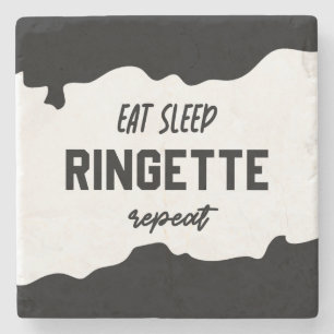 Eat Sleep Ringette Repeat Ringette Player Gifts Stone Coaster