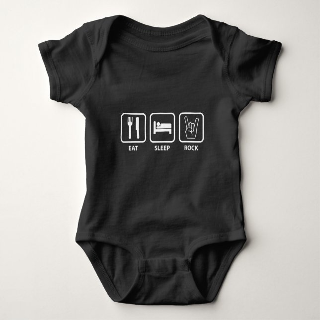 Eat Sleep Rock Baby Bodysuit (Front)