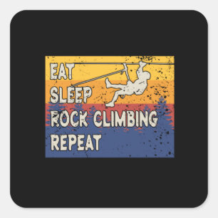 Eat Sleep Rock Climbing Repeat Square Sticker