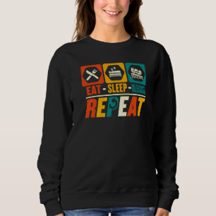 Eat Sleep Roller Coaster Repeat   Amusement Park Sweatshirt
