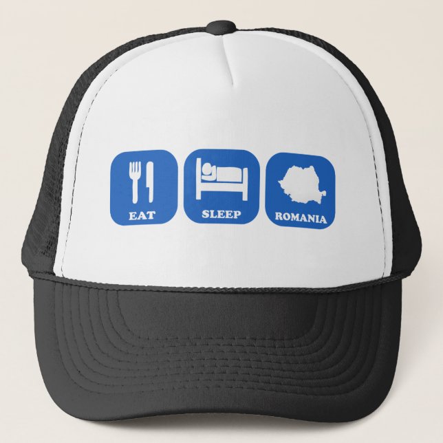 Eat Sleep Romania Trucker Hat (Front)