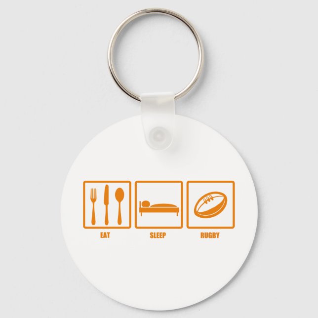 Eat Sleep Rugby Key Ring (Front)