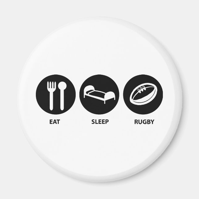 Eat Sleep Rugby Magnet (Front)