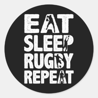 Eat Sleep Rugby Repeat Rugby for Men Funny Rugby Classic Round Sticker