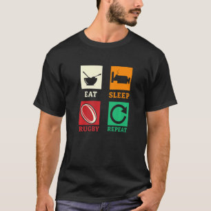Eat Sleep Rugby Repeat Rugby Player Rugby Coach T-Shirt