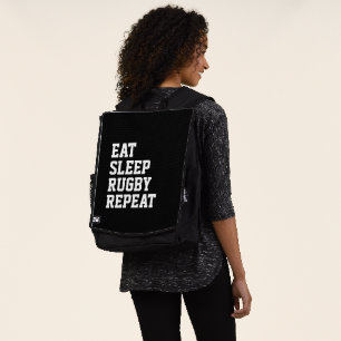 Eat Sleep Rugby Repeat rugby sport humour Backpack