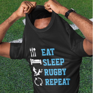 Eat Sleep Rugby Repeat Sport Dark Version T-Shirt
