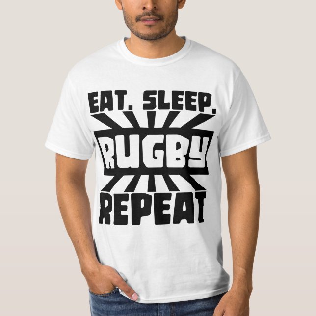 eat sleep rugby repeat T-Shirt (Front)