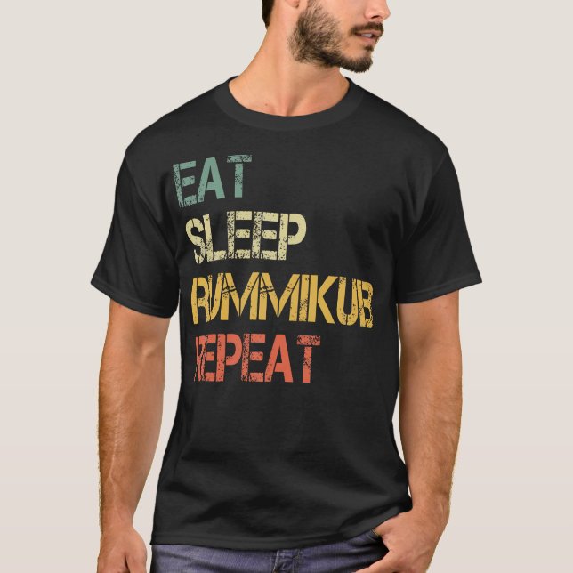  Eat Sleep Rummikub Repeat Funny Player Game Night T-Shirt (Front)