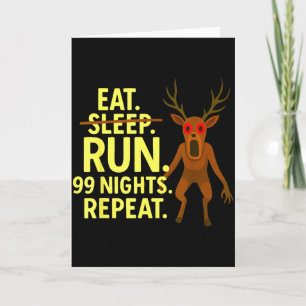Eat Sleep Run 99 Nights Repeat Y Deer Funny Gamer  Card